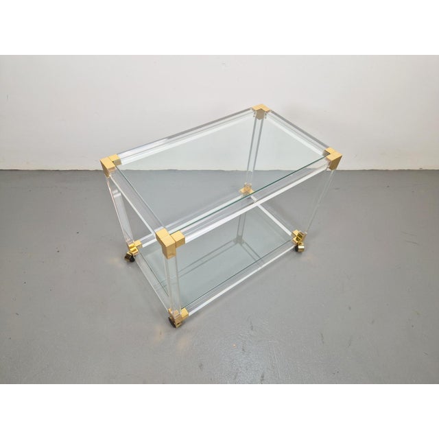 Regency Bar Cart in Acrylic and Glass by Charles Hollis Jones, 1970s For Sale - Image 10 of 15