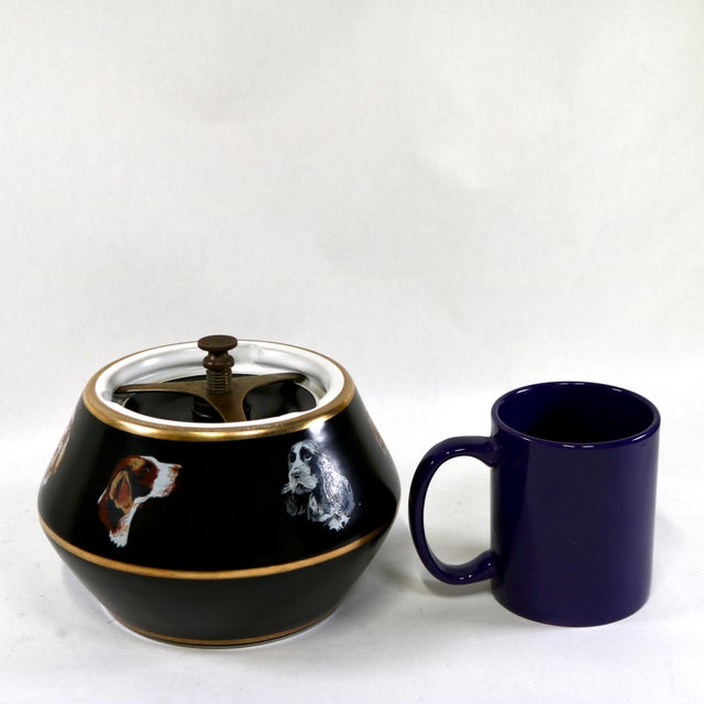 Mid 20th Century Vintage Mid-Century English Denby Cross Keys Sporting Dog Ceramic Tobacco Humidor Jar For Sale - Image 5 of 16