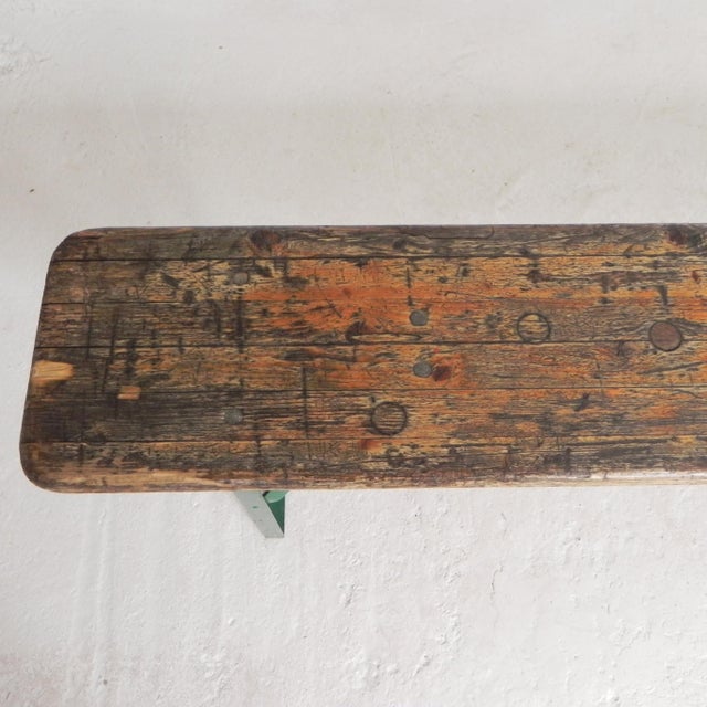 1960s Folding Bench in Steel and Pine, 1960s For Sale - Image 5 of 18
