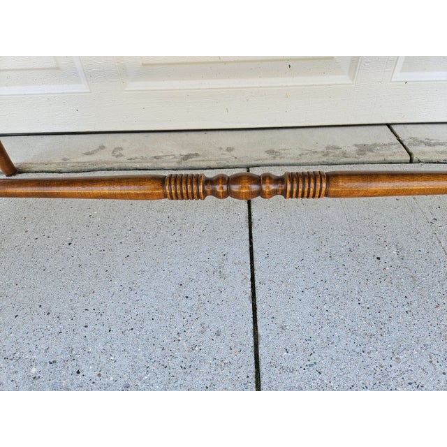 Ethan Allen Heirloom Maple Bench - Two Seats For Sale - Image 10 of 12