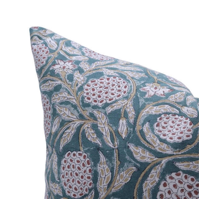 Fabdivine Indian Block Print Cushion Cover 14x36 Inch Duck Canvas-Merakhi For Sale - Image 4 of 5