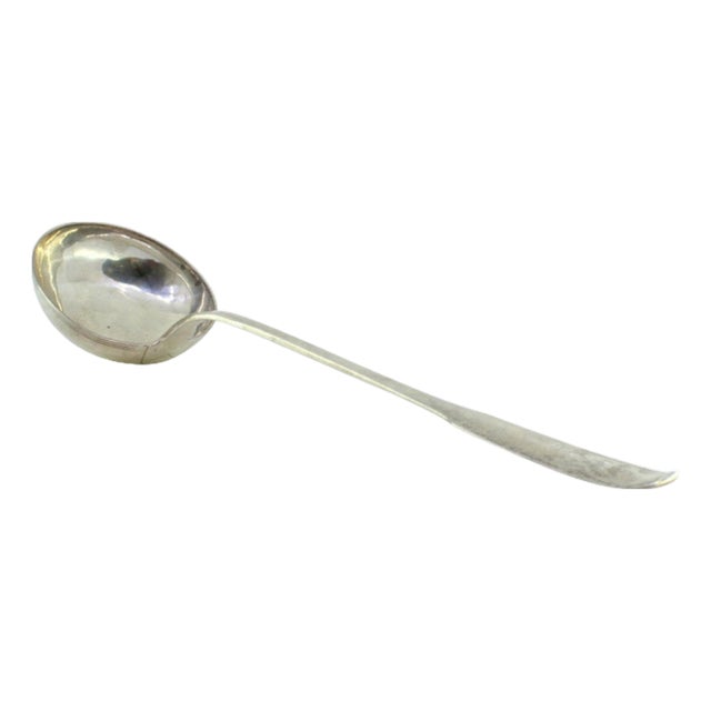 Silver Soup Ladle with Scalloped Handle For Sale