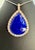 Gemstone 75 Carat Lapis & 9.5 ct Diamond Pendant Necklace 14 Karat White Gold + Chain For Sale - Image 7 of 18