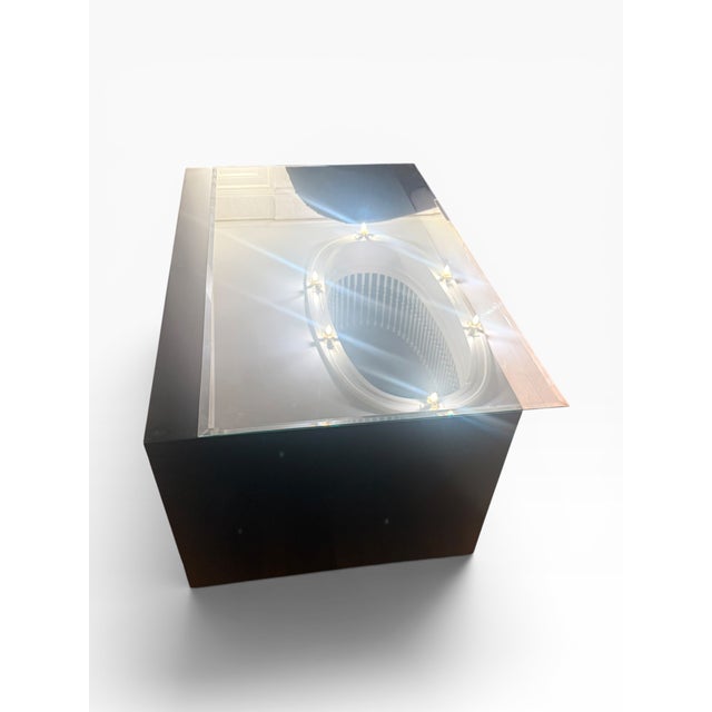 Black Currey & Company Modern Black Lacquer Coffee Table With Greek Key Gold Trim For Sale - Image 8 of 16