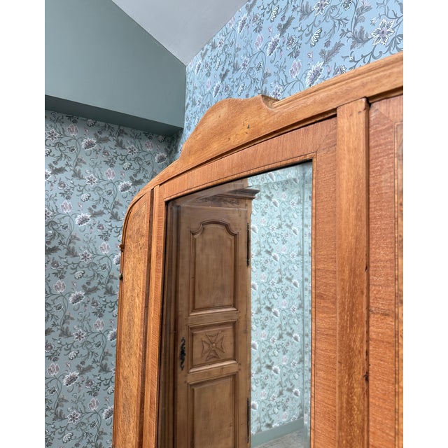 Large Art Deco Wardrobe in Speckled Maple, 1930s For Sale - Image 10 of 17