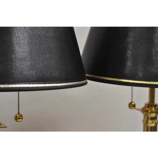 Vintage French Empire Brass & Italian Black Marble Column Table Lamps - A Pair For Sale - Image 9 of 12