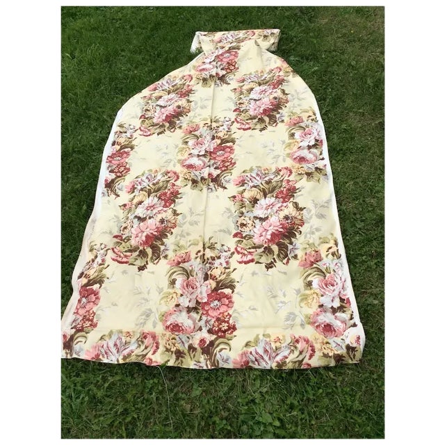 Vintage Art Deco Floral Fabric, 11 Yards Never Used, Hand Print Buckingham For Sale - Image 6 of 8