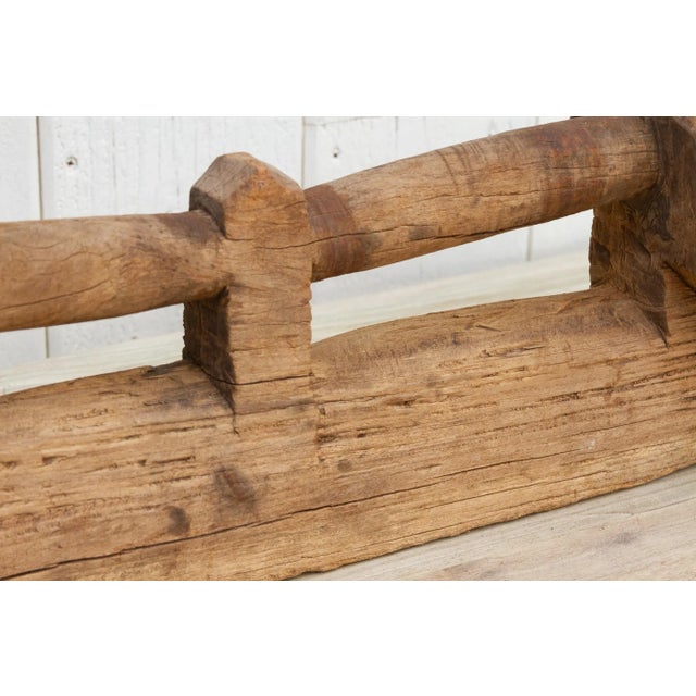 Antique Teak Cartwheel Axle For Sale - Image 4 of 8