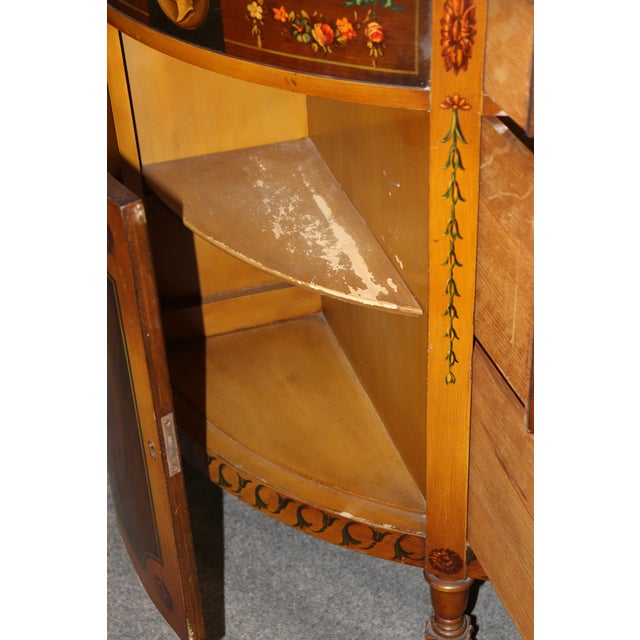 1930's Adams Style Paint Decorated Demilune Commode For Sale In Philadelphia - Image 6 of 10