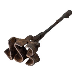 19th Century Handwrought Iron Blacksmith Made 123 Cattle Brand For Sale