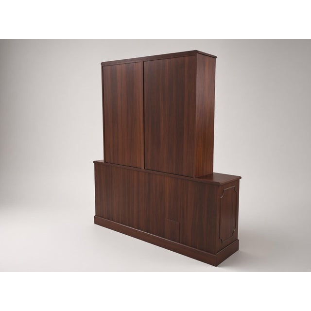 Kimball Classic Mahogany Executive Library With Glass Doors on Credenza For Sale - Image 4 of 6