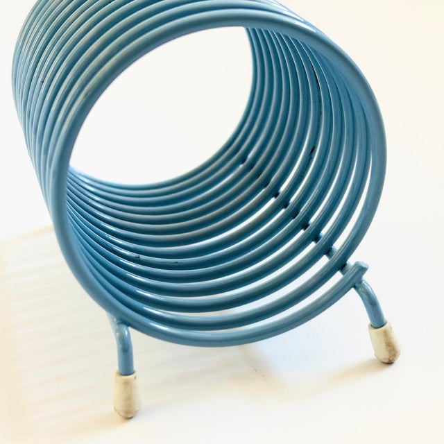 Metal Blue Metal Coil Letter Holder For Sale - Image 7 of 10