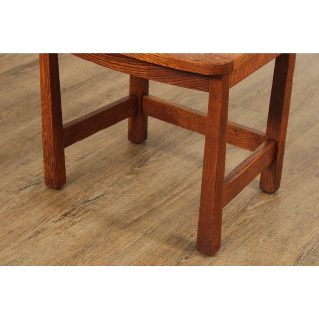 Antique Stickley Brothers Mission Oak Rush Seat Side Chair For Sale In Philadelphia - Image 6 of 12