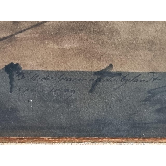 F. M. de Spaen née de Bylandt, Dutch Neoclassical Floral Still Lifes, 1809, Watercolor & Gouache, Set of 2 For Sale - Image 12 of 13