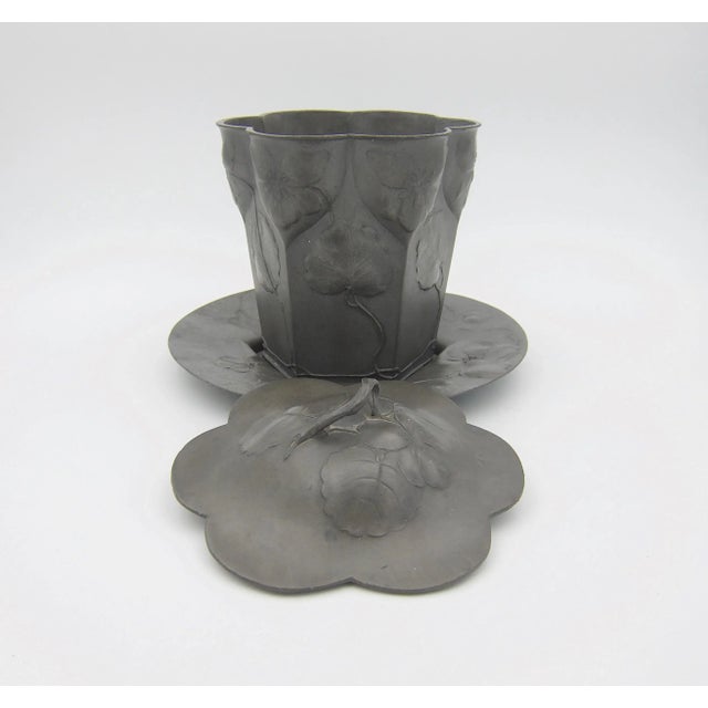 Antique Orivit Jugendstil Biscuit Barrel With Under-Plate For Sale In Los Angeles - Image 6 of 13