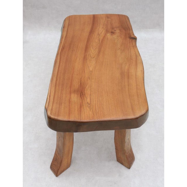 Elm Live Edge Living Room Set Table & 3 Side Tables, France, 1970s, Set of 4 For Sale - Image 4 of 8