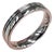 Hermes 18k White Gold Grooved Band Ring, Size 5.5 For Sale