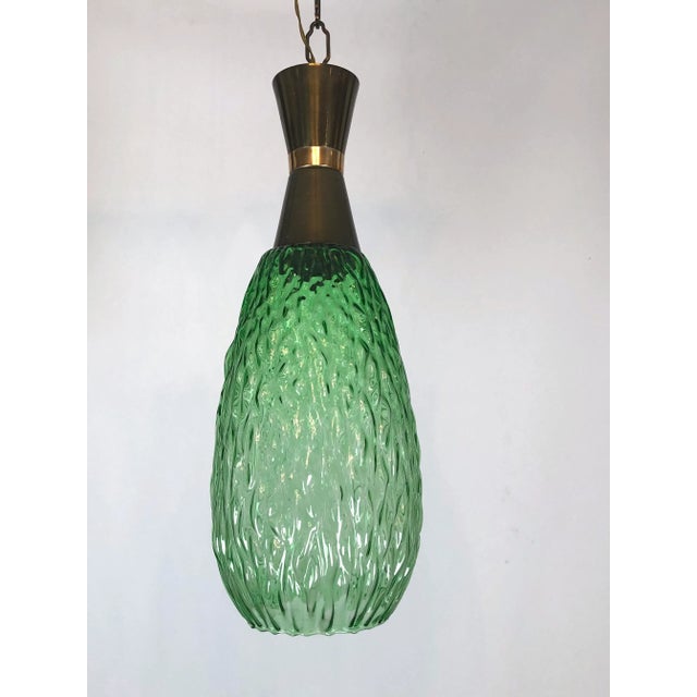 1960s Italian Metal & Glass Pendant Lamps, 1960s, Set of 2 For Sale - Image 5 of 14