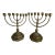 Antique Dutch Brass Menorah Candelabras - A Pair For Sale