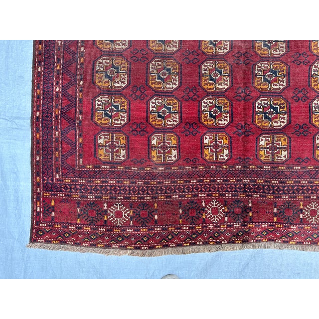 Red Ersari Bokhara Hand-Knotted Wool Rug - 9'7" X 6'2" For Sale - Image 4 of 11