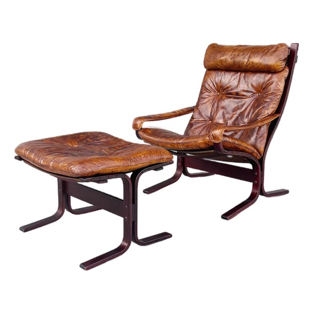 1960s Mid Century "Siesta" Chair & Ottoman by Ingmar Relling for Westnofa For Sale