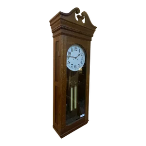 Early 20th Century Victorian Oak Wall Clock