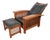 Kimball Antique Style Mission Prairie Arts & Crafts Oak Morris Chair & Ottoman For Sale