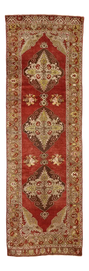 Mid 20th Century Vintage Turkish Oushak Hallway Runner 03'07 X 11'00