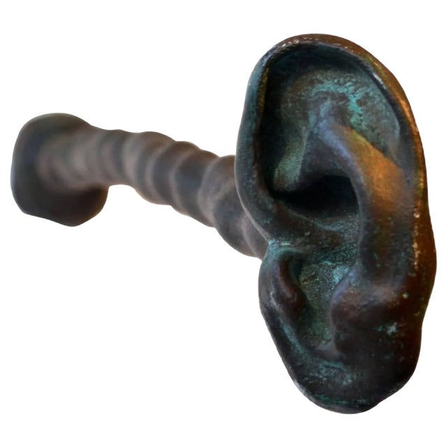 Surrealist Bronze Wall Sculpture of Listening Ear For Sale