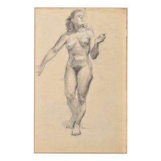 Albert Goltjakov, Nude Act, 1960s, Mixed Media For Sale