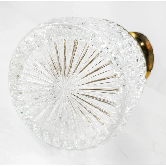 Metal Vintage Pressed Glass and Silverplate Pitcher Decanter For Sale - Image 7 of 8