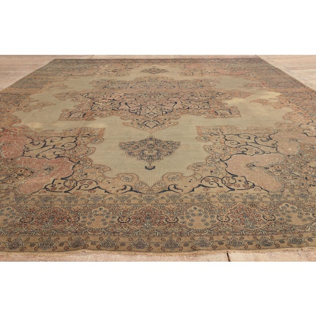 Late 19th Century Persian Kerman Rug, 09'11 X 12'10 For Sale - Image 9 of 10