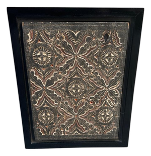 Framed Antique Hand Carved Panel