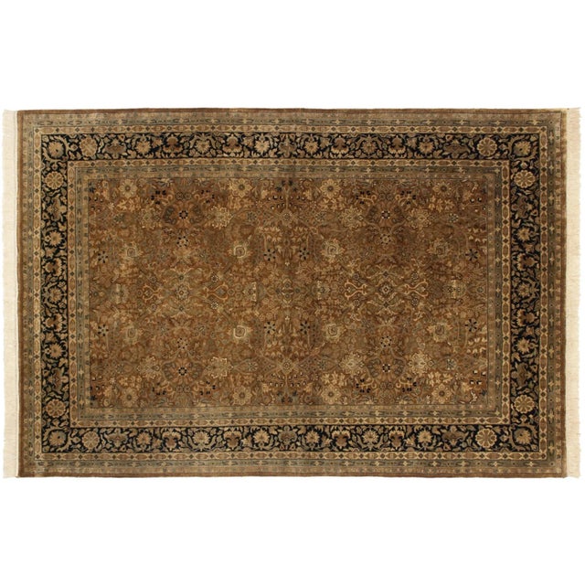 Vintage Indian Tabriz Design Carpet - 6'3" X 9' For Sale - Image 13 of 13