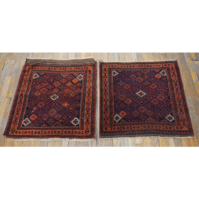 19th Century Pair of Persian Baluch Carpets ( 2'7" x 2'7" - 79 x 79 ) Baluch A name given to (mostly) pile rugs woven by...