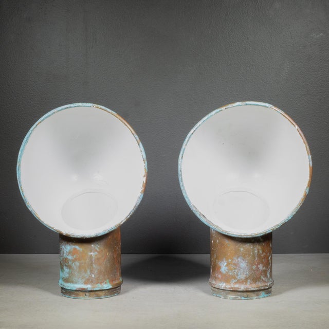 Mid-Century Modern Vintage Pair Nicro Marine Copper Cowl Air Vents c.1960 For Sale - Image 3 of 9
