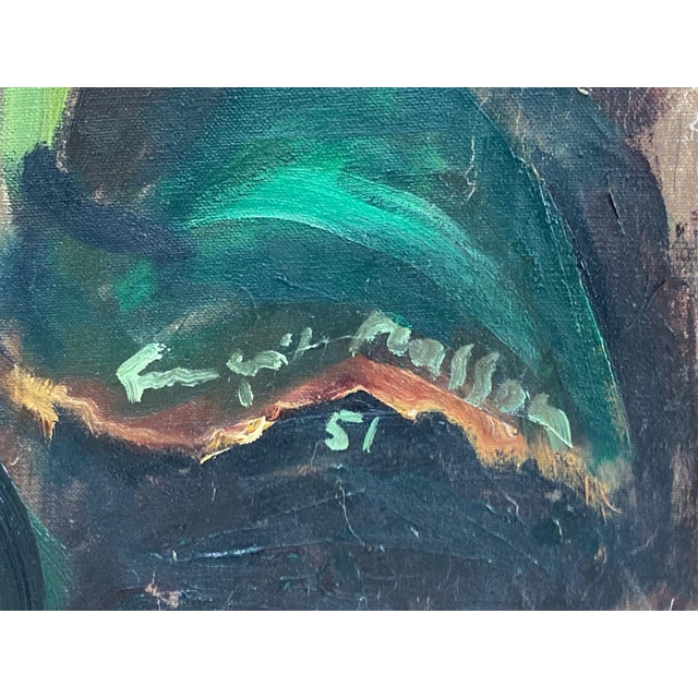 Modern François Masson, Composition, 1951, Oil on Canvas For Sale - Image 3 of 5