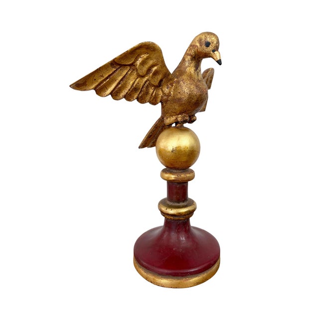Add a playful touch to your space with this amazing and unique European hand-carved wood bird sculpture. Standing...