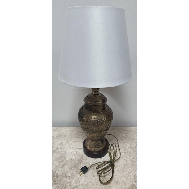 19th Century Anglo-Indian Brass Canister Converted to a Table Lamp For Sale - Image 11 of 12