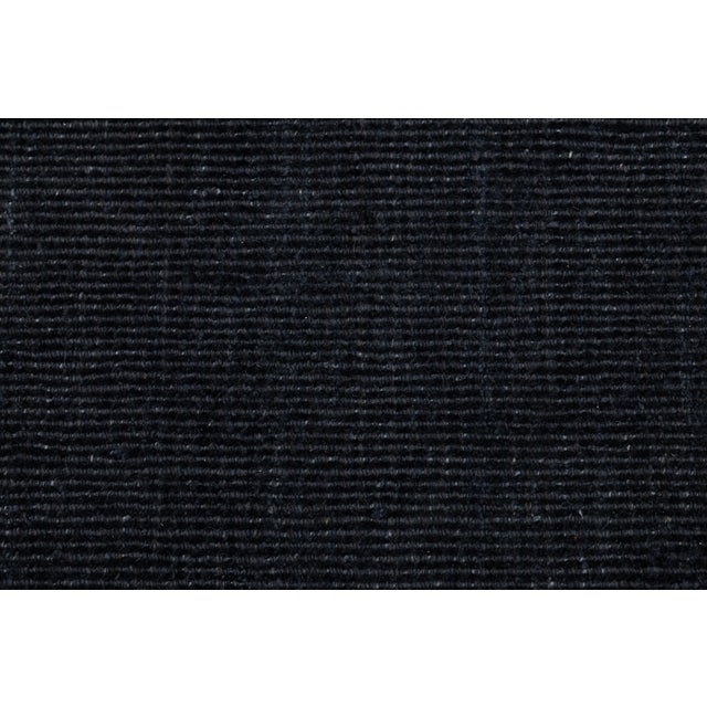 Modern Indian Cut & Loop Wool & Bamboo Silk Rug in Charcoal / Obsidian 9x12 For Sale - Image 11 of 12