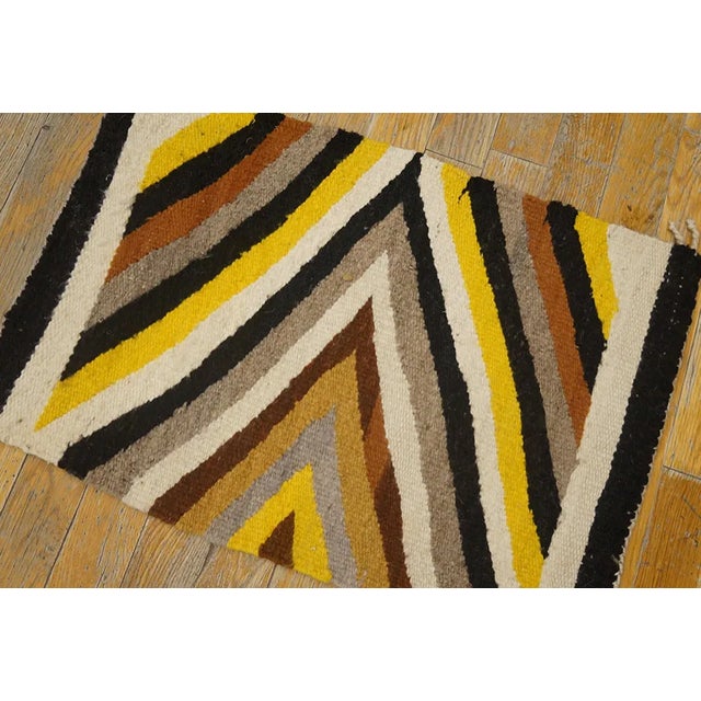 Multicolored Geometric Pattern V1930s Vintage Navajo Style Scatter Size Area Rug For Sale In New York - Image 6 of 10