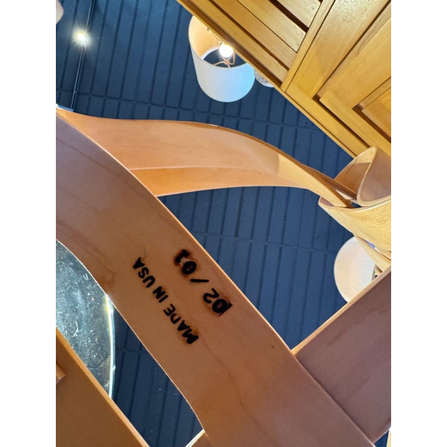 Frank Gehry Cross Check Chairs and Face Off Table Set of 3 For Sale - Image 10 of 11