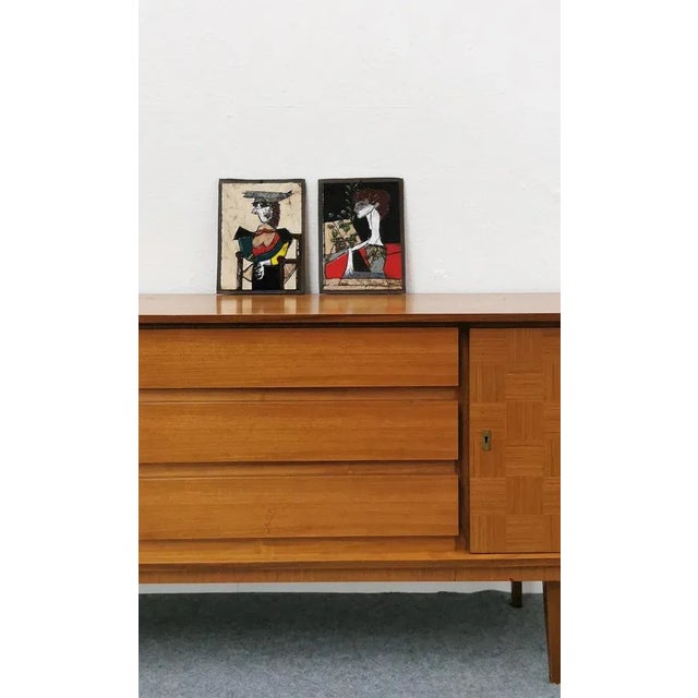 Vintage Wall Ceramics in the style of Pablo Picasso, France, 1950s, Set of 2 For Sale - Image 11 of 12