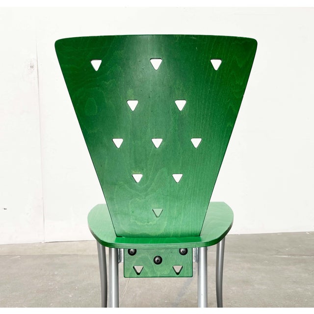 Postmodern Italian Green Side Chair, 1980s For Sale - Image 13 of 18