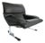 1980s Giovanni Offredi Saporiti Italia Onda Wave Chair, Black Leather, Chrome For Sale