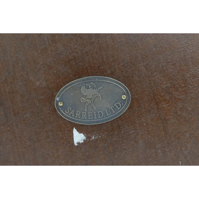 Late 20th Century Very Fine Spanish Colonial Figural Stretcher Base Round Banded Center Table MINT For Sale - Image 5 of 13