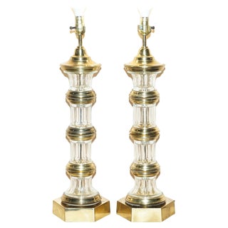 Large Vintage Glass Lighthouse Table Lamps, Set of 2 For Sale