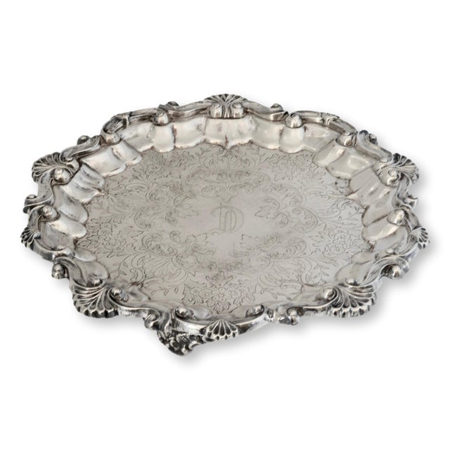 English English Silverplate Petite Monogram 'D' Tray For Sale - Image 3 of 5
