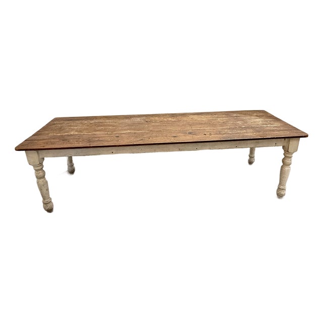 Vintage Farm Style Long Table For Sale