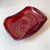 A stunning large deep red Murano style glass bowl with gold leaf flecks swirled throughout and curved sides. A standout...